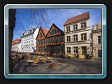 Erster Punkt ist der Schlachtermakrt mit seinen schönen Giebelhäusern
