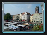 Wismar Markt vom Balkon des Rathauses aus.