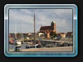 Blick nach Wismar mit der Nikoleikirche vom alten Holzhafen.